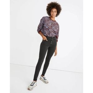 Madewell 10" High-Rise Roadtripper Jeans Warren Wash Button-Front Yoke Edition